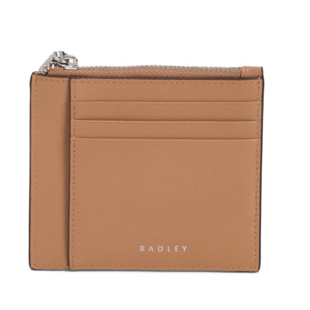 RADLEY LONDON Leather Lynton Close Small Zip Top Card Holder – Chai